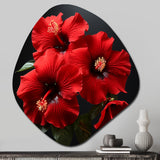 Tropical Radiance Red Hibiscus  II - Asymmetric Metal Wall Art