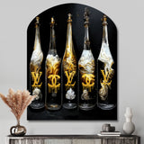 Fashion Designer Champagne Bottles - Asymmetric Metal Wall Art