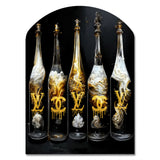 Fashion Designer Champagne Bottles - Asymmetric Metal Wall Art