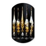 Fashion Designer Champagne Bottles - Asymmetric Metal Wall Art