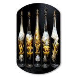 Fashion Designer Champagne Bottles - Asymmetric Metal Wall Art