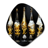 Fashion Designer Champagne Bottles - Asymmetric Metal Wall Art