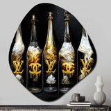 Fashion Designer Champagne Bottles - Asymmetric Metal Wall Art