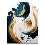 Blue And Gold Modern Art Abstract Painting VII - Asymmetric Metal Wall Art