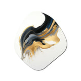 Black, White And Gold Liquid Art I - Asymmetric Metal Wall Art