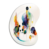 Multi-Color Watercolor Geometric Art I - Asymmetric Metal Wall Art