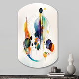 Multi-Color Watercolor Geometric Art I - Asymmetric Metal Wall Art