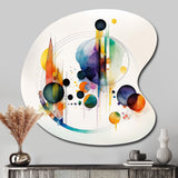 Multi-Color Watercolor Geometric Art I - Asymmetric Metal Wall Art