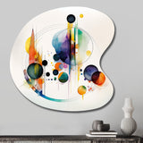 Multi-Color Watercolor Geometric Art I - Asymmetric Metal Wall Art