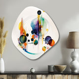 Multi-Color Watercolor Geometric Art I - Asymmetric Metal Wall Art