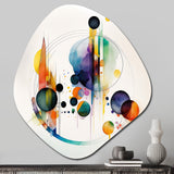 Multi-Color Watercolor Geometric Art I - Asymmetric Metal Wall Art