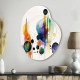 Multi-Color Watercolor Geometric Art I - Asymmetric Metal Wall Art