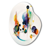 Multi-Color Watercolor Geometric Art I - Asymmetric Metal Wall Art