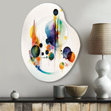 Multi-Color Watercolor Geometric Art I - Asymmetric Metal Wall Art