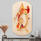 Orange And Yellow Geometric Abstract II - Asymmetric Metal Wall Art