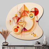 Orange And Yellow Geometric Abstract II - Asymmetric Metal Wall Art