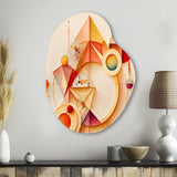 Orange And Yellow Geometric Abstract II - Asymmetric Metal Wall Art