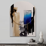 Blue Minimalist Abstract II - Asymmetric Metal Wall Art