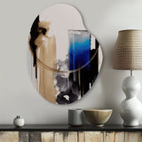 Blue Minimalist Abstract II - Asymmetric Metal Wall Art