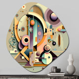 Pastel Art Deco II - Asymmetric Metal Wall Art