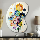 Hexagon And Circular Abstract II - Asymmetric Metal Wall Art