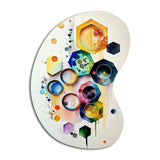 Hexagon And Circular Abstract II - Asymmetric Metal Wall Art