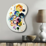 Hexagon And Circular Abstract II - Asymmetric Metal Wall Art