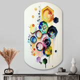 Hexagon And Circular Abstract II - Asymmetric Metal Wall Art