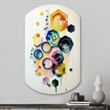 Hexagon And Circular Abstract II - Asymmetric Metal Wall Art