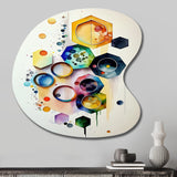 Hexagon And Circular Abstract II - Asymmetric Metal Wall Art