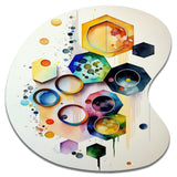 Hexagon And Circular Abstract II - Asymmetric Metal Wall Art