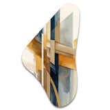 Modern Blue And Gold Abstract I - Asymmetric Metal Wall Art