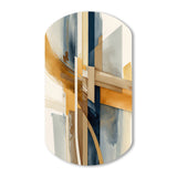 Modern Blue And Gold Abstract I - Asymmetric Metal Wall Art