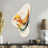 Burnt Orange Waves Abstract II - Asymmetric Metal Wall Art