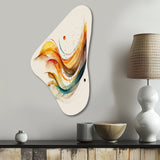 Burnt Orange Waves Abstract II - Asymmetric Metal Wall Art