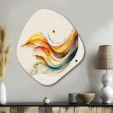 Burnt Orange Waves Abstract II - Asymmetric Metal Wall Art