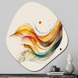 Burnt Orange Waves Abstract II - Asymmetric Metal Wall Art