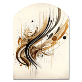 Brown And Black Movement I - Asymmetric Metal Wall Art