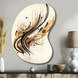 Brown And Black Movement I - Asymmetric Metal Wall Art