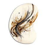 Brown And Black Movement I - Asymmetric Metal Wall Art