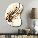 Brown And Black Movement I - Asymmetric Metal Wall Art