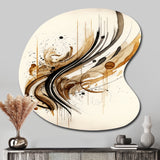 Brown And Black Movement I - Asymmetric Metal Wall Art