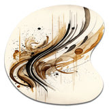 Brown And Black Movement I - Asymmetric Metal Wall Art