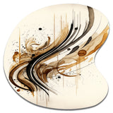 Brown And Black Movement I - Asymmetric Metal Wall Art