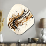 Brown And Black Movement I - Asymmetric Metal Wall Art