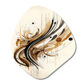 Brown And Black Movement I - Asymmetric Metal Wall Art