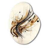 Brown And Black Movement I - Asymmetric Metal Wall Art