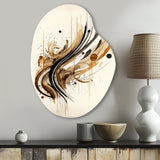 Brown And Black Movement I - Asymmetric Metal Wall Art