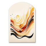 Burnt Orange Waves Abstract IV - Asymmetric Metal Wall Art