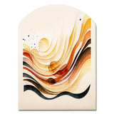 Burnt Orange Waves Abstract IV - Asymmetric Metal Wall Art